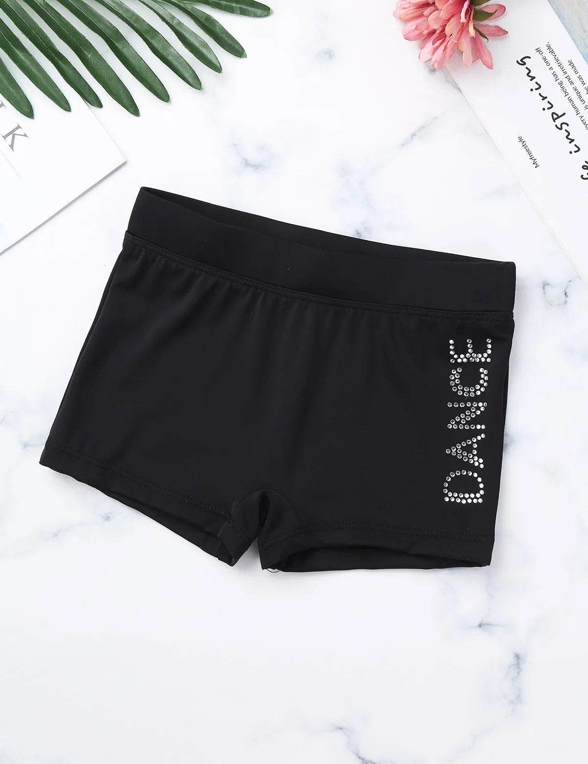 Детский комплект для девочек топ танцев бюстгальтер и шорты купальник