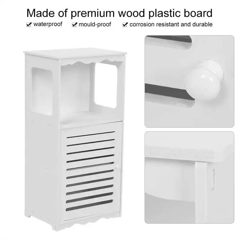 

Wood Plastic Board Corner Bathroom Cabinet Elegant Bathroom Storage Organizer Rack Shelf Home Furniture Storage Organizer