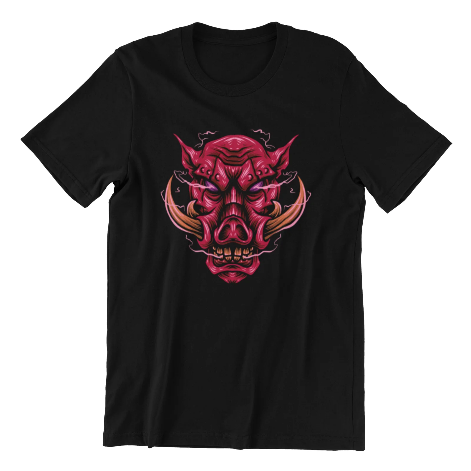 

Wild boar funny design men's T-shirt summer cotton O-neck short sleeve T-shirt