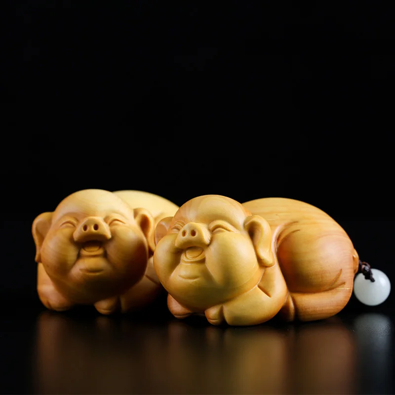 Счастливые свиньи полезный деревянный чай животное счастливый свинья резное