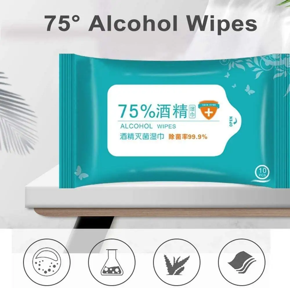 10 штук упак. одноразовые спиртовые салфетки стерилизация портативные