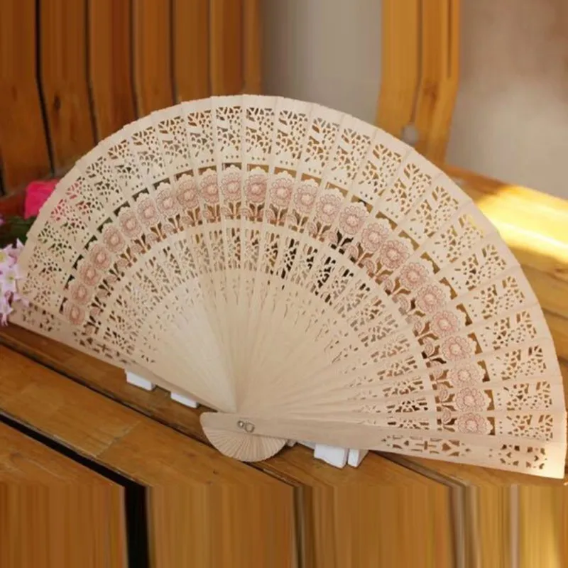 Традиционный китайский деревянный резной веер Японский складной летний