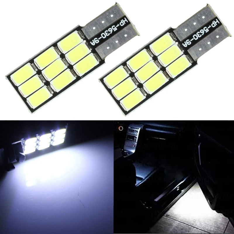 2 x Белый Canbus T 10 194 168 W 5 5630 9 SMD DC 12 V автомобильный клиновидный боковой маркер