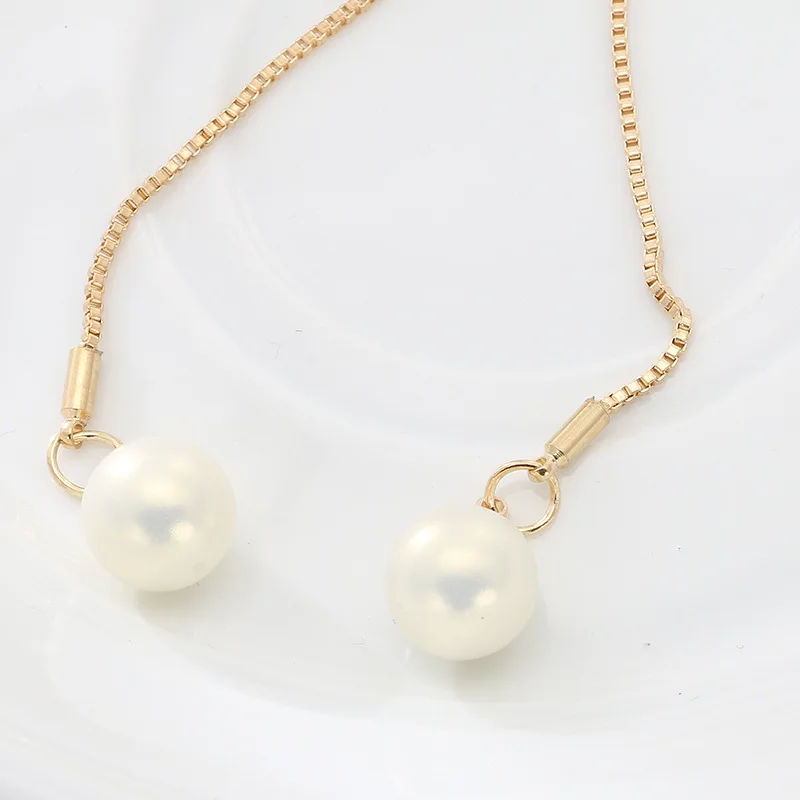 Простое модное серебряное ожерелье с цирконием жемчужный свитер длинная цепочка