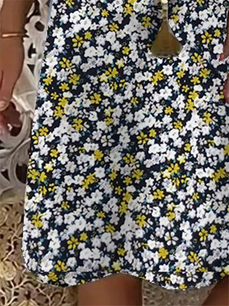 

Spring New Casual V-Neck Cotton and Linen Dress Women Summer Style Cotton Casual Plus Size Ladies Dress 2021