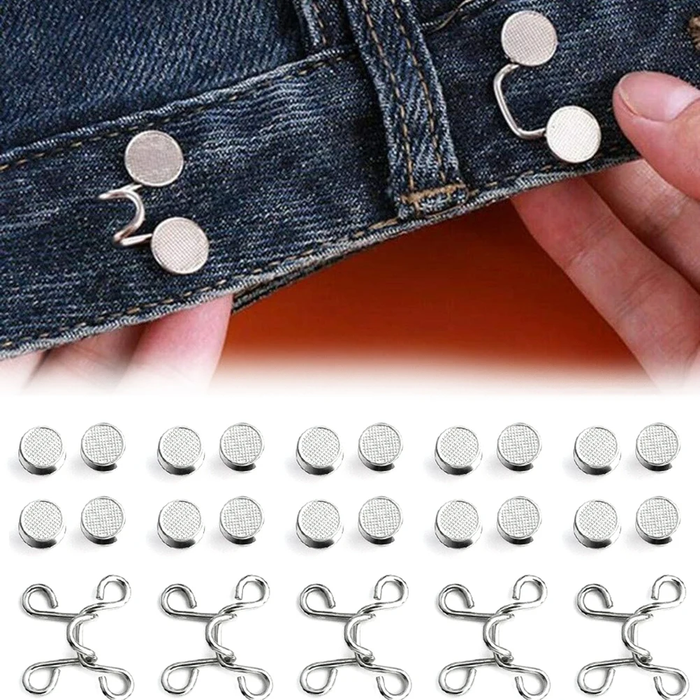 

Набор из 5 комплектов для джинсов, регулируемых пуговиц, без ногтей