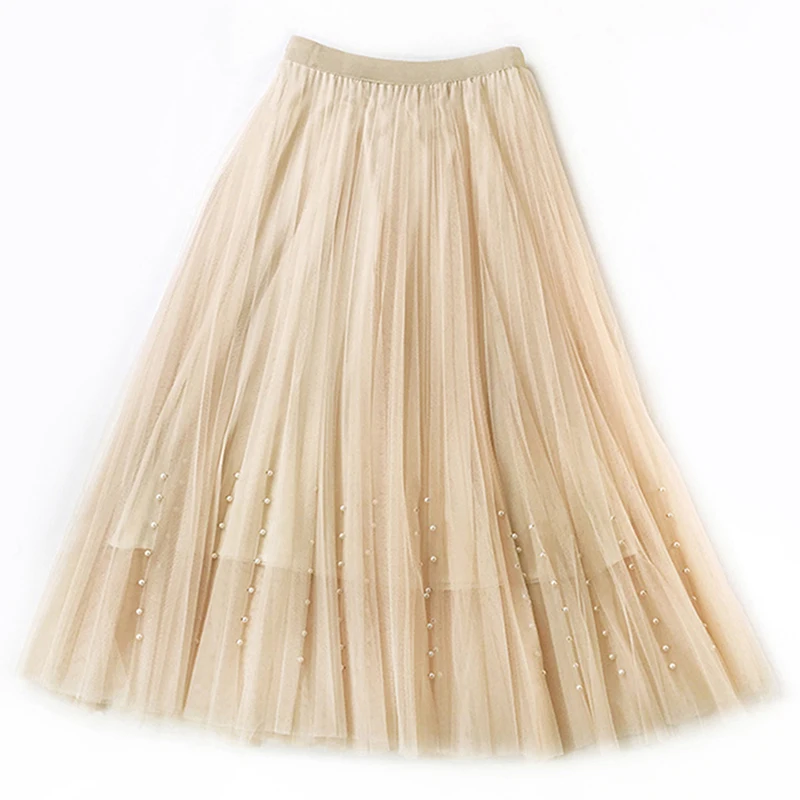 Женская длинная юбка 2020 летняя модная сетчатая трапециевидной формы элегантная