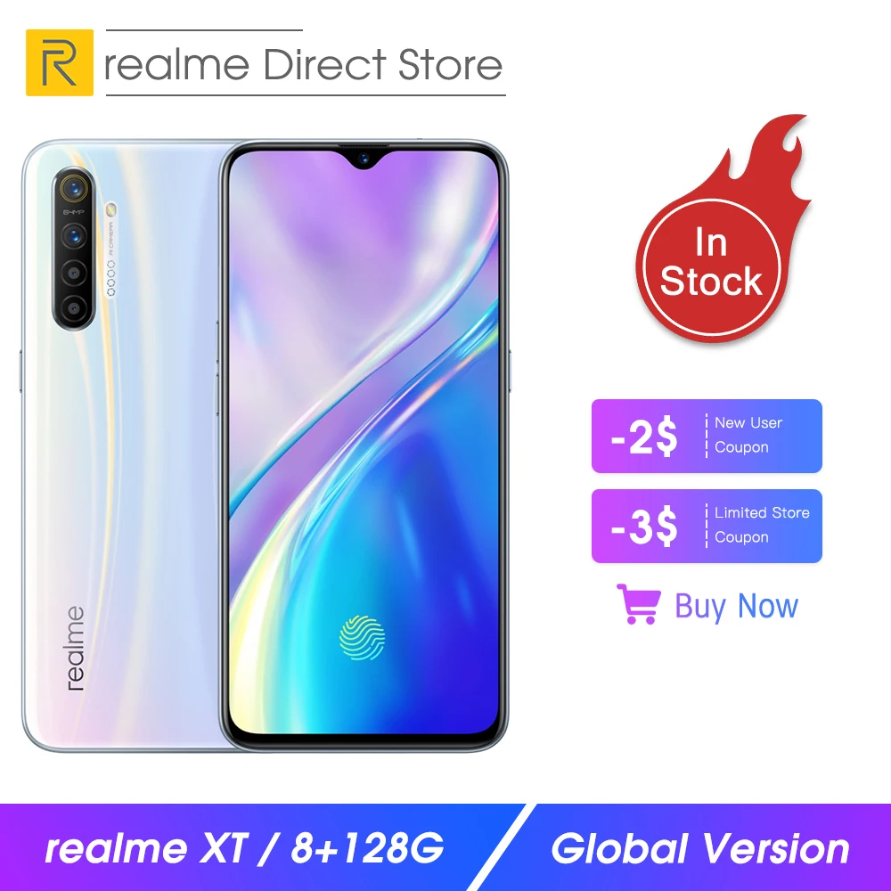 Мобильный телефон Realme XT, 8 ГБ ОЗУ, 128 Гб ПЗУ, NFC, Snapdragon 712 AIE, 64 мп, четыре камеры, 4000 мАч, VOOC, быстрая зарядка, смартфон OPPO