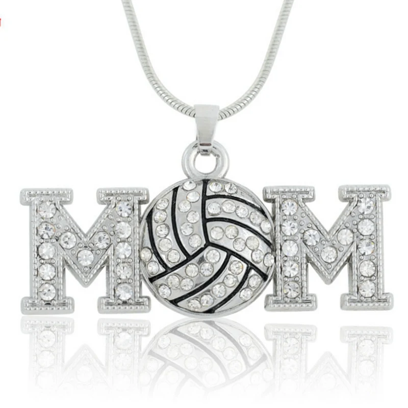 

Горный хрусталь Волейбол ожерелье с подвеской мама изысканный хрусталь Волейбол Женщины Мужчины Спорт ювелирные изделия подарок оптом