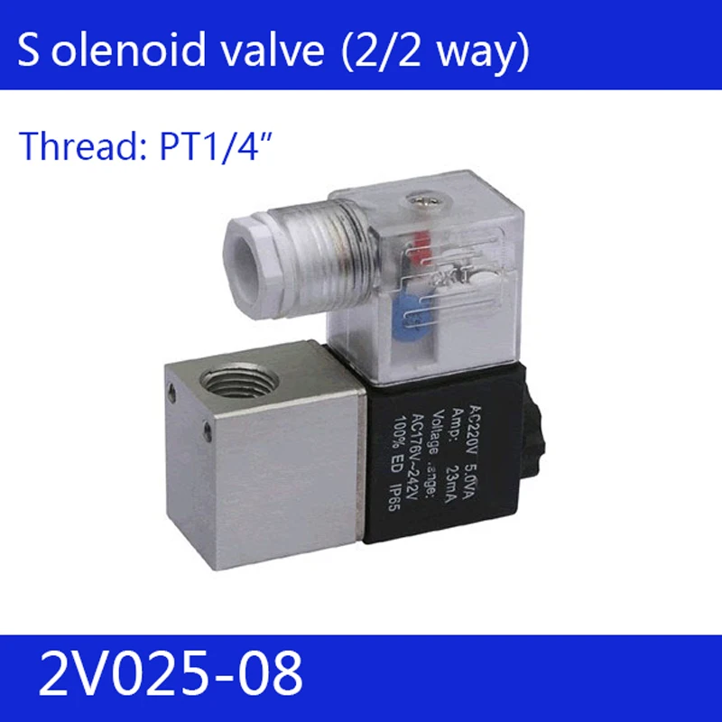 

2V025-08 1/4" Normally Open 2 Oosition 2 Port Air Solenoid Valve Neumatico Valvula Pneumatica Pneumatic Control Valve