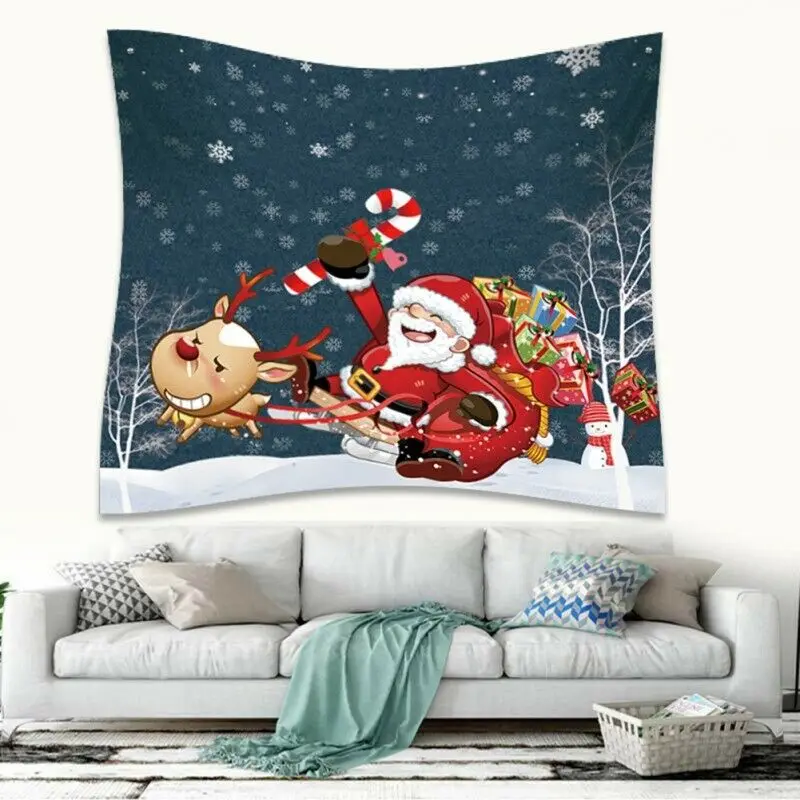 

Christmas Tapestry Santa Claus Bedspread Wall Hanging Home Room