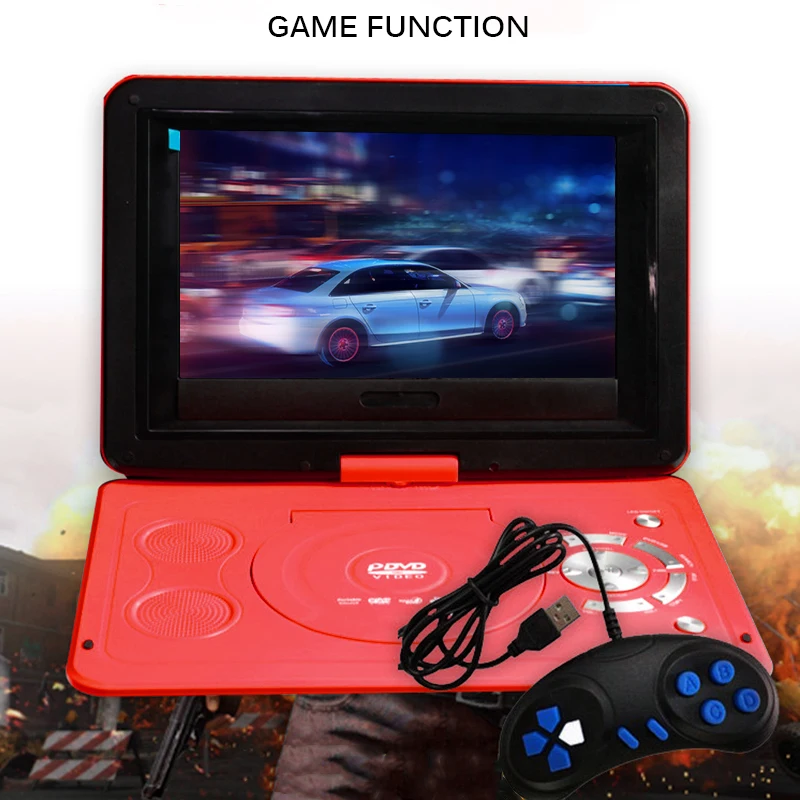 13 9 дюймовый портативный мобильный DVD маленький ТВ плеер вращающийся на 270