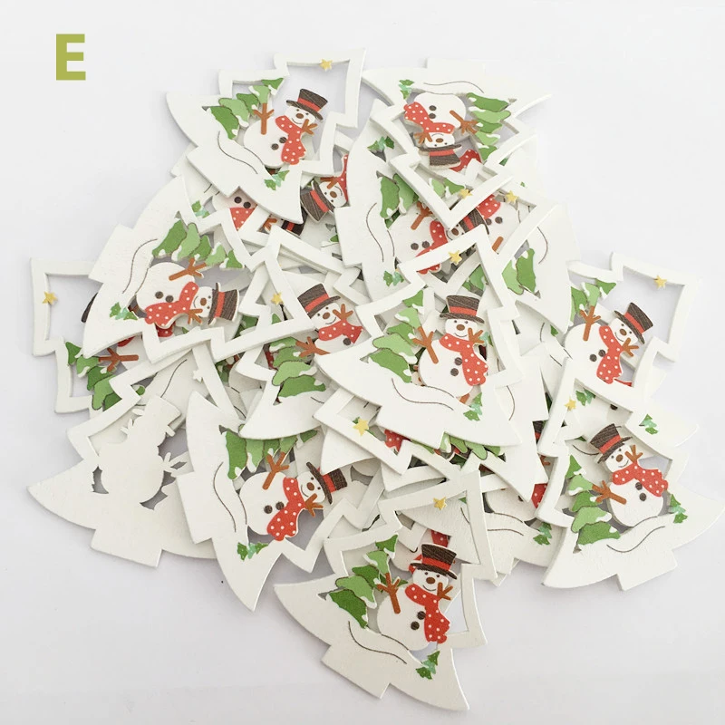 

10Pcs Wooden DIY Christmas Tree Hanging Ornaments Pendant Bell Santa Claus New Year Decor Christmas Decorations For Home Pendant