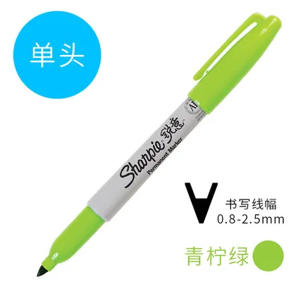 Lime Green 1 шт. маркер Sharpie ручка масляная не выцветает водонепроницаемый Быстросохнущий художественный цветной маркер большой емкости - Цвет: Lime Green