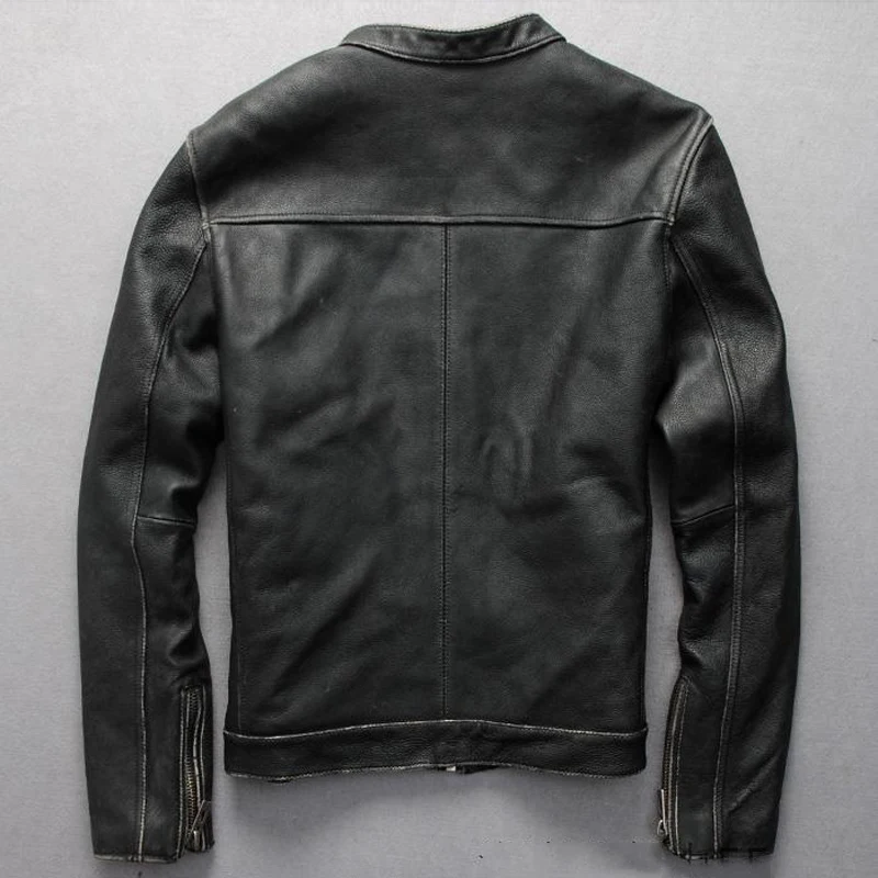 Американский стиль 5XL 6XL Куртки из натуральной кожи для байкеров мужские