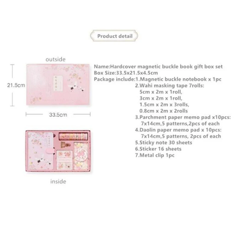 

1Set Chinese Antiquity Style Portable Traveler Journal Notebook Stationery Set Gift Journal Clips Stickers Tape Box