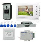 Видеодомофон, 4-проводная система связи, электронный дверной замок для дома, дверной звонок для виллы, здания, квартиры с 7-дюймовым монитором