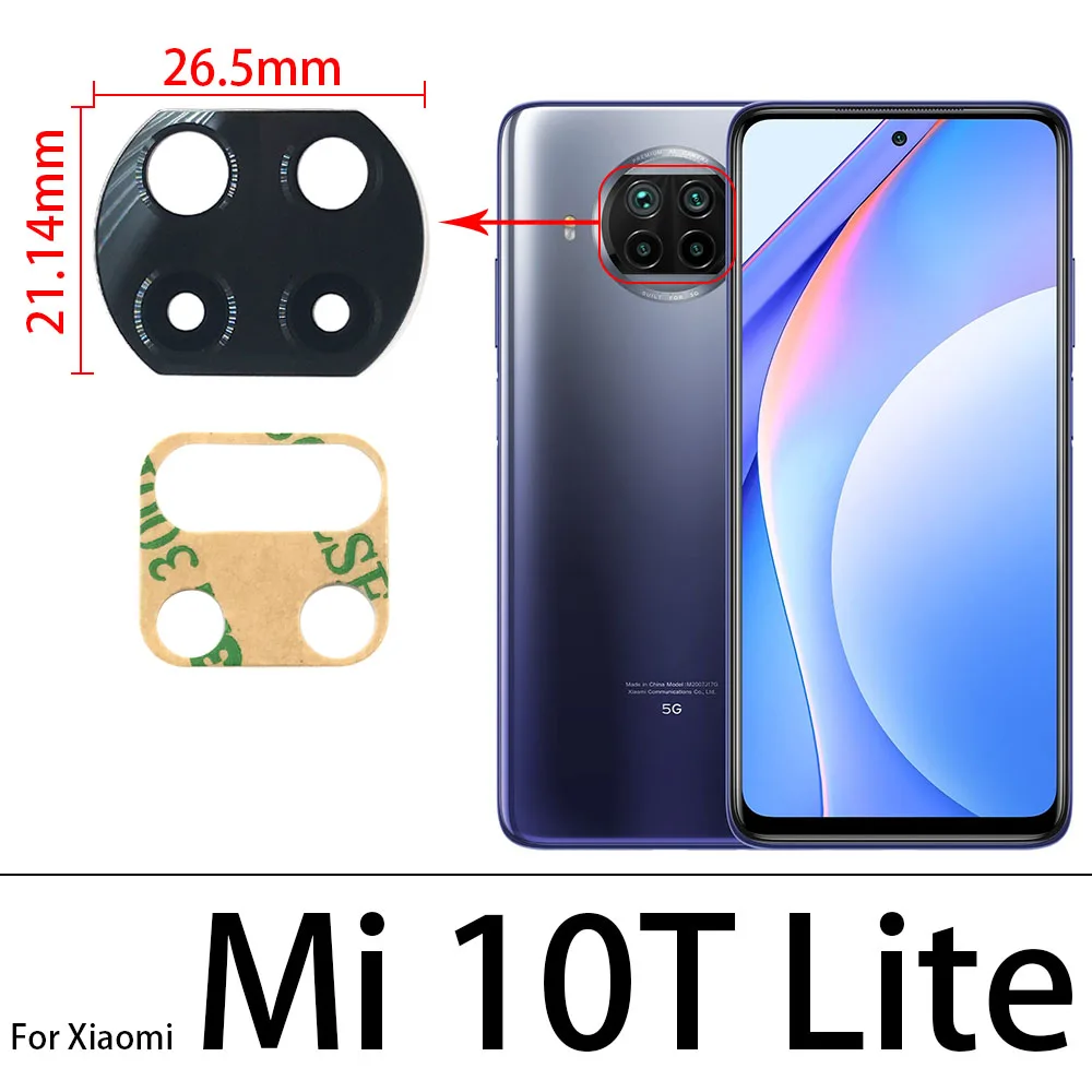 Стеклянный объектив задней камеры 2 шт./лот с наклейкой Ahesive для Xiaomi Redmi 6 Pro / Mi A2 lite