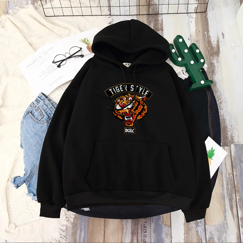 Женский бархатный свитер с капюшоном и длинными рукавами свободный принтом