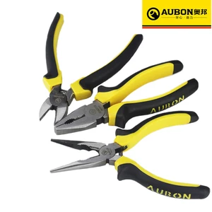 Плоскогубцы для электрика AUBON, кусачки для кабеля, длинный носплоский носдиагональные плоскогубцы, длина 6 дюймов8 дюймов, 1 шт.