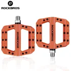 Велосипедные педали ROCKBROS, Шоссейные BMX, Плоские Педали для горного велосипеда, нейлоновые многоцветные MTB велосипедные спортивные сверхлегкие аксессуары, запчасти