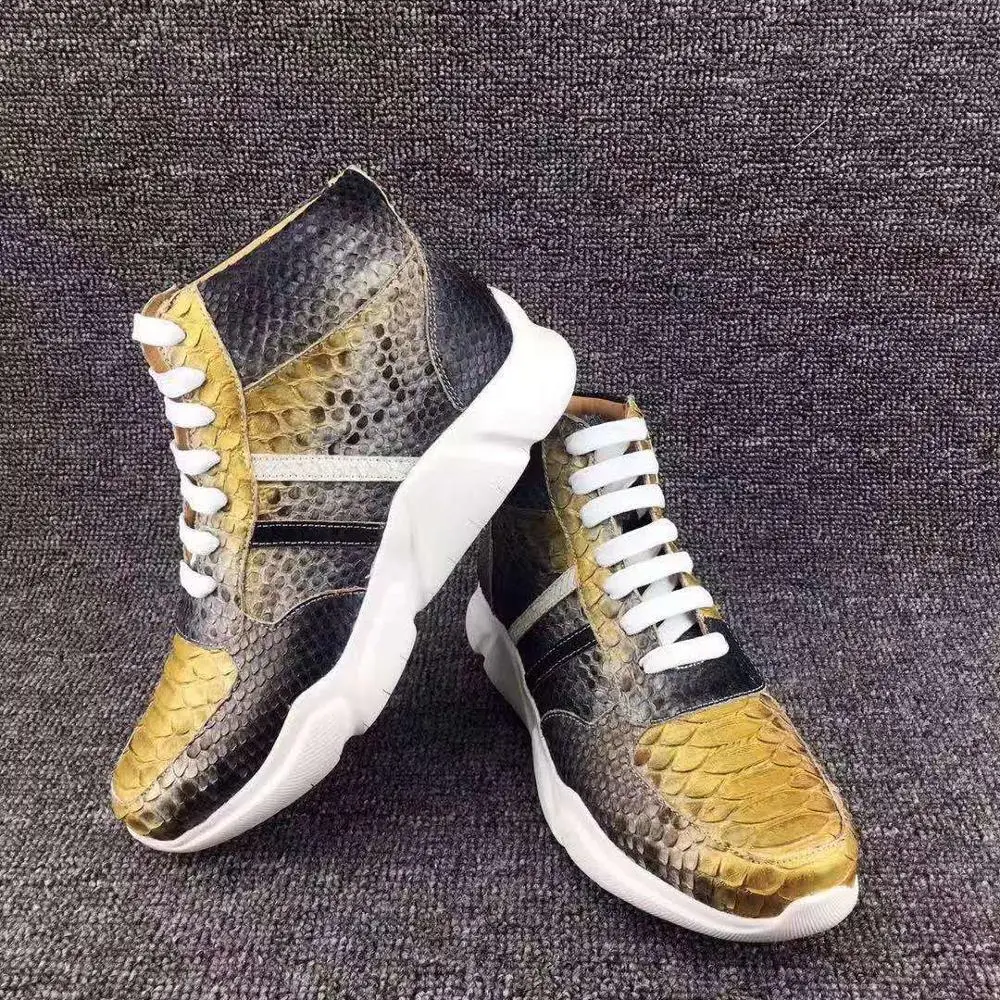 Мужские ботинки наивысшего качества из 100% натуральной кожи питона и змеиной