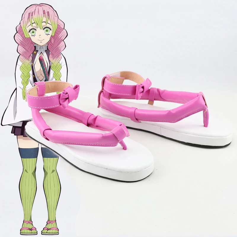 Anime Comic Demon Slayer Kimetsu no Yaiba Cosplay Shoes Kanroji Mitsuri Pink Samurai Daily Leisure | Тематическая одежда и