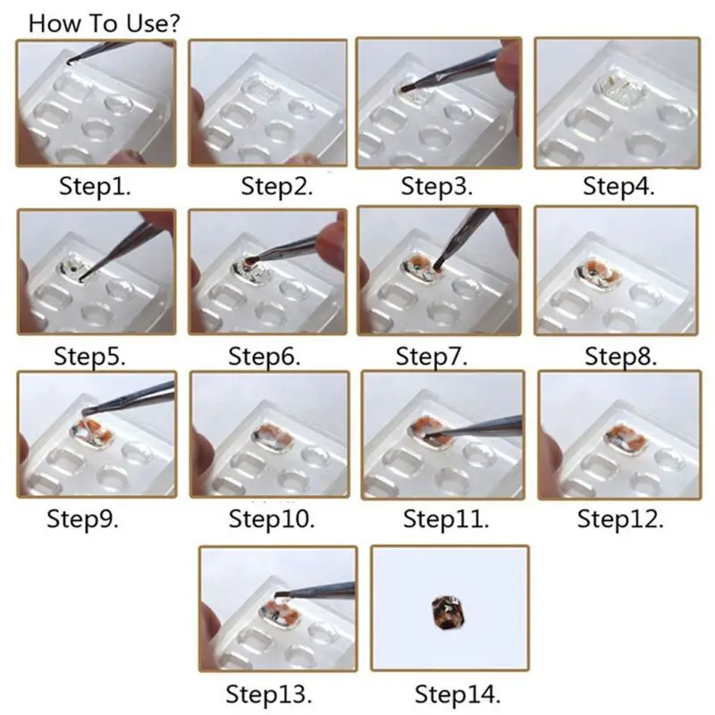 3D стерео кристалл драгоценный камень резьба форма для дизайна ногтей шаблон