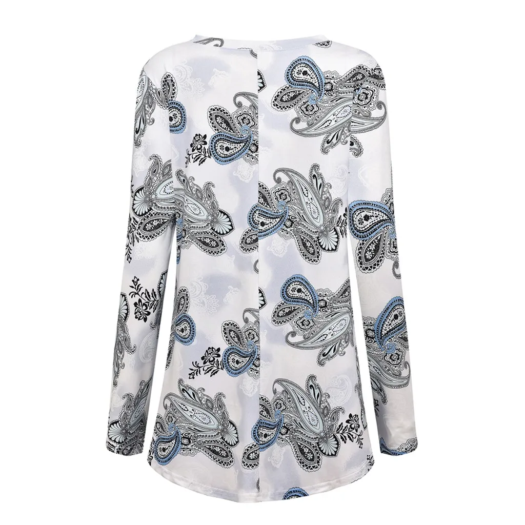 Женская свободная рубашка с длинным рукавом Повседневная v образным вырезом и