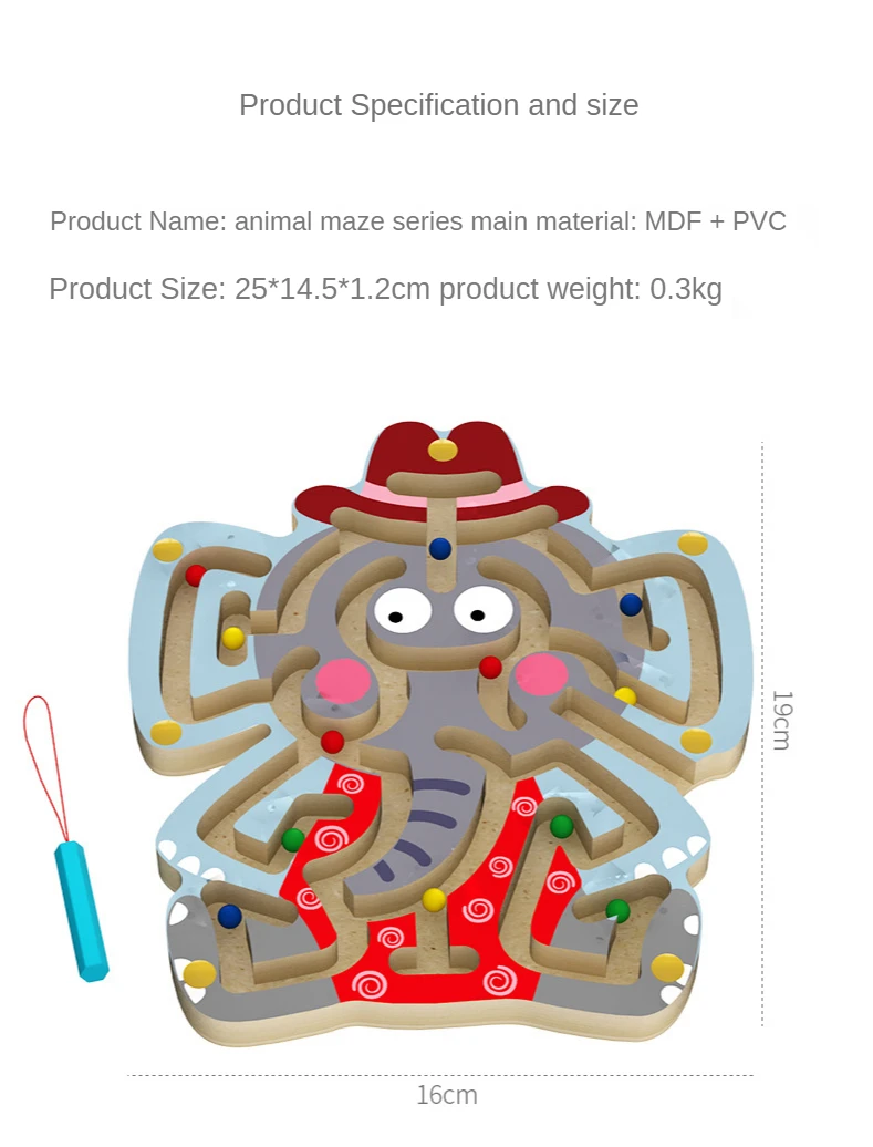 

Wooden magnetic pen maze beads game wooden children's magnetic pen beads walking puzzle toys