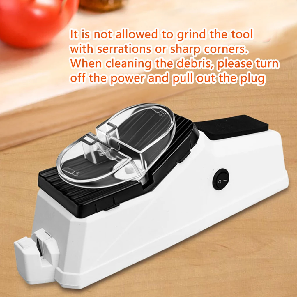 

USB Electric Knife Sharpener Adjustable For Kitchen Knives Tool Knife Scissor Sharpening White Medium And Fine Grinding Blade