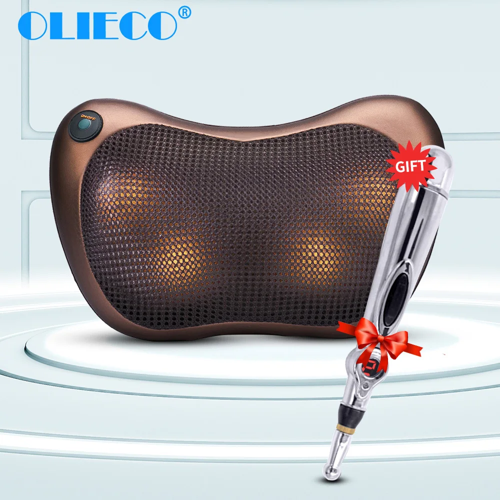 

Массажер для шеи OLIECO, шиацу, расслабляющая массажная подушка, вибратор, Электрический Подогрев плеч, спины, разминающий инфракрасный Телефо...