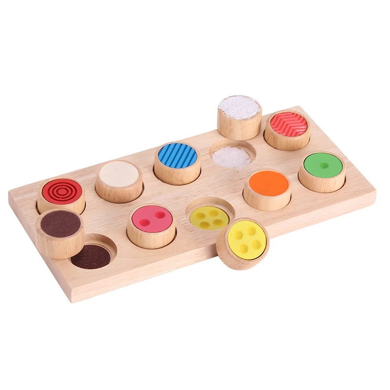 

Baby Wooden Tactile Press Sensorial Kids Basic Skills Development Preschool Educational Toys for Toddlers