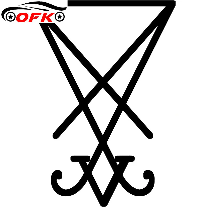 

Забавная Виниловая наклейка для окна автомобиля FOK x 15 см LUCIFER SIGIL