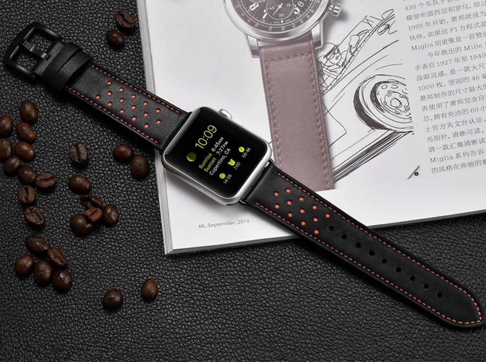 Кожаный ремешок для apple Watch band 4(iwatch 5) 44 мм 40 мм apple watch 3 2 1 ремешок 42 мм 38 мм первый слой браслета