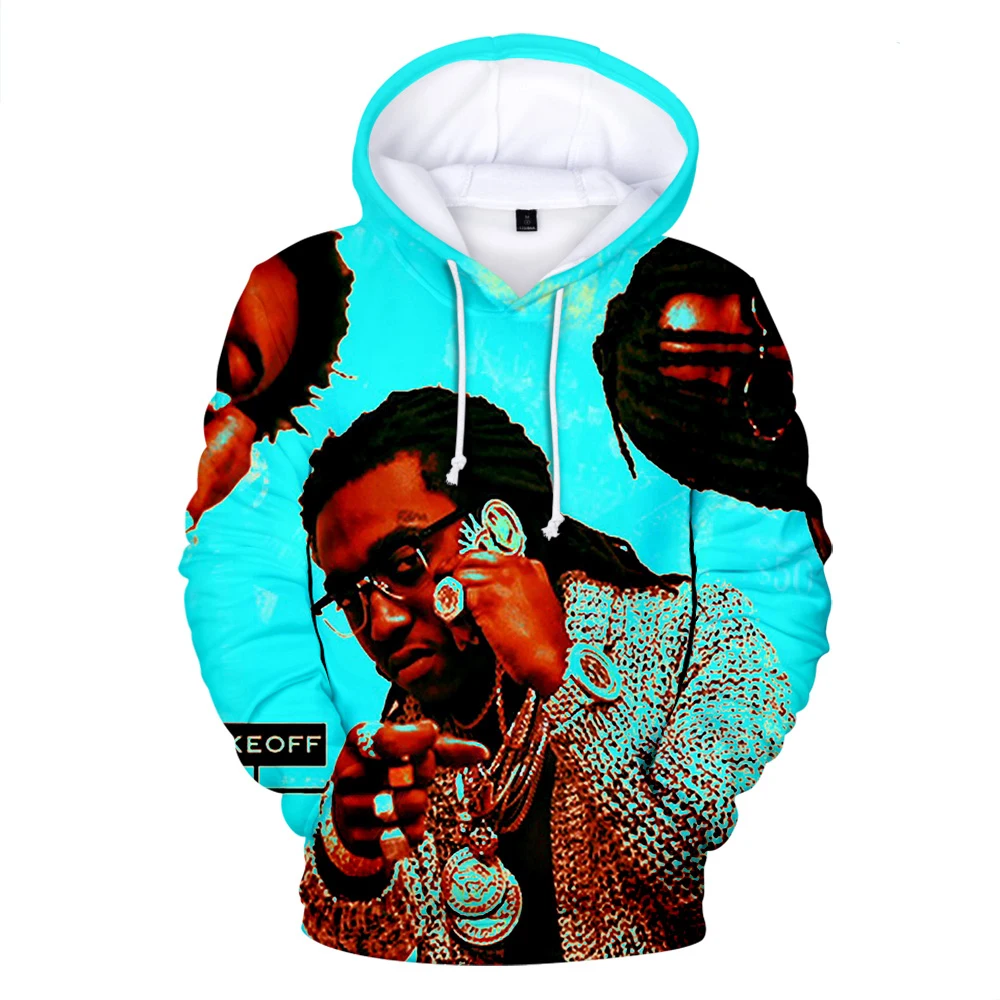 Толстовка Rapper Migos для мужчин и женщин осенние модные свитшоты Повседневная в