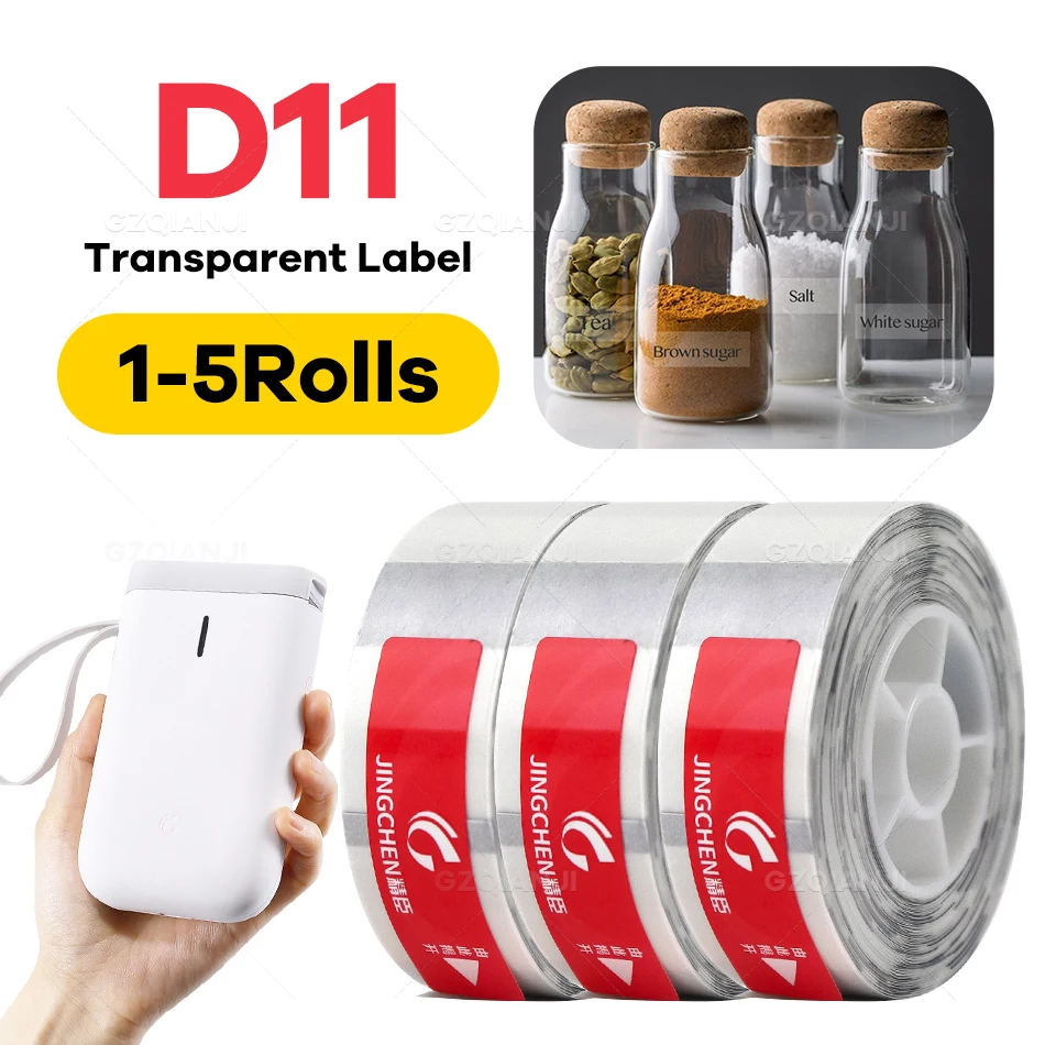Бумага для этикеток D11 прозрачная рулонная сменная бумага 14*30 мм Niimbot Mini Bluetooth