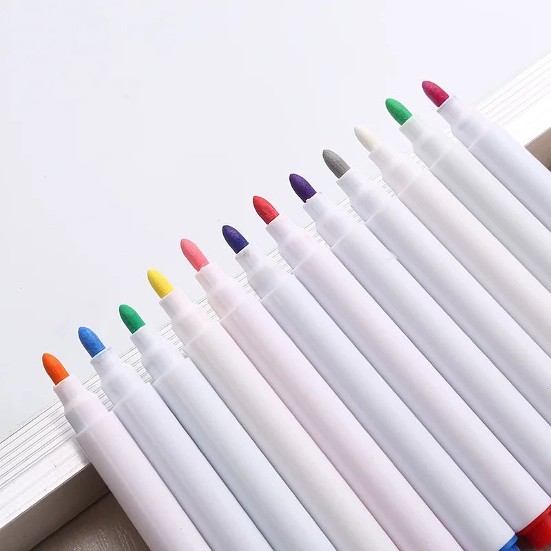 Моющийся фломастер для черной доски с жидким мелом 12 цветов водорастворимые