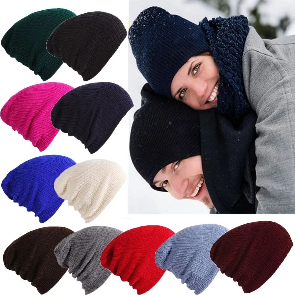 

High Quality Ladies Casual Cap Solid Cute Woman/Men Winter Autumn Hats Female Beanie Caps Warmer Bonnet Knitted Beanies