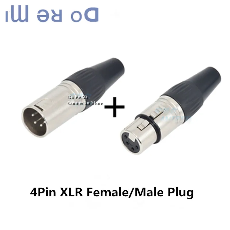 10 шт./лот XLR Кабельный разъем 4 контактный штекер или гнездо адаптера для