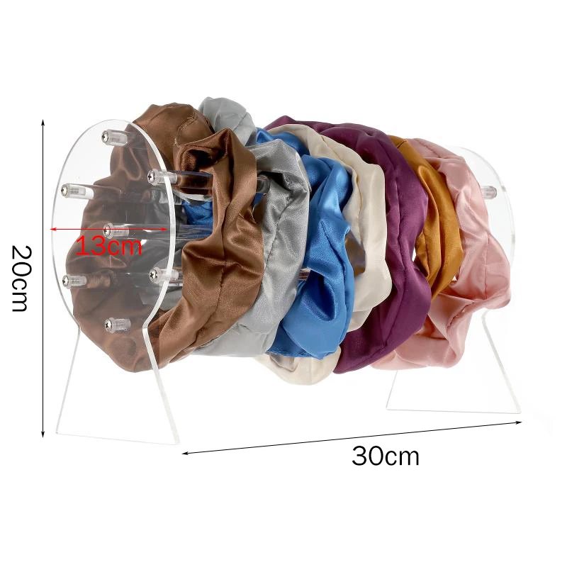 

2PCS Headband Hairband Display Storage Shelf Acrylic Ribbon Silk Scarf Showcase Rack Seven Stick Headband Organizer Holder Case