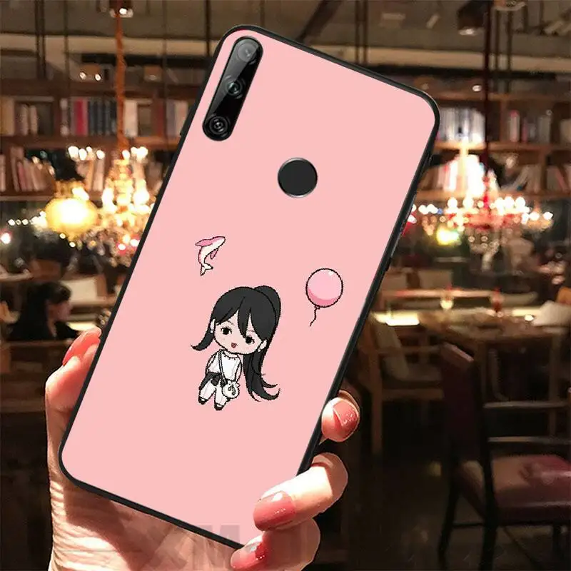 BaweiTE Cute little girl Soft Silicone Black Phone Case For Huawei Y5 Y6 Y7 Y9 Prime Pro II 2019 2018 | Мобильные телефоны и