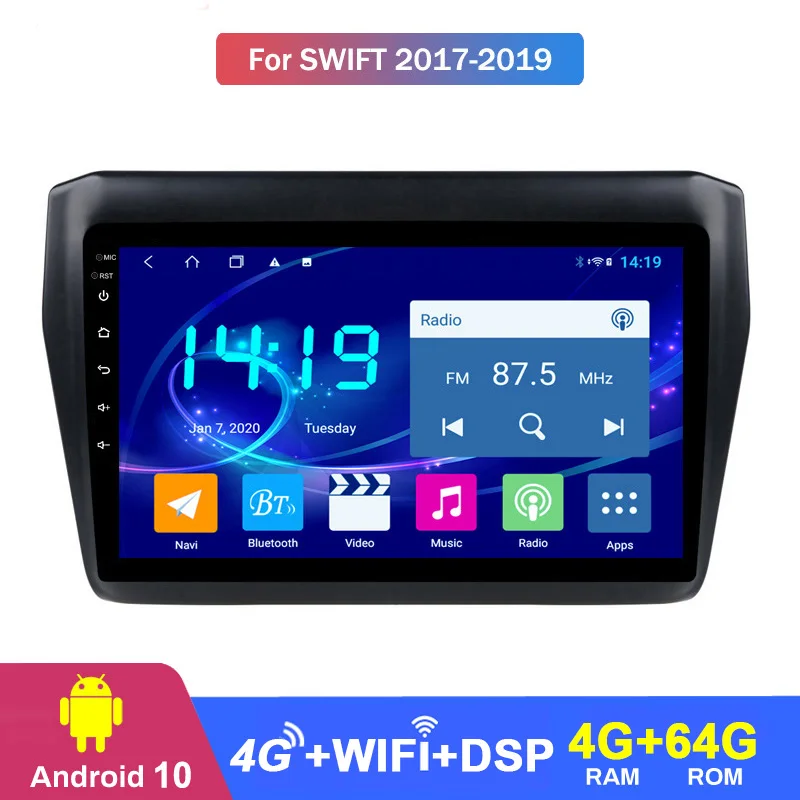 Для suzuki swift 2017 2018 2019 Android 10 GPS навигационная система стерео аудио магнитола Wi-Fi