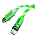 Магнитный зарядный кабель Micro USB Type-C, 1 м, со светодиодной подсветкой, для Huawei, Samsung, Android