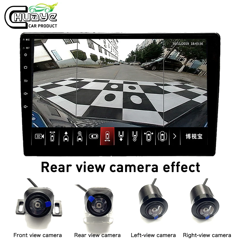 Видеорегистратор Панорамный 4 камеры HD 360 с эффектом объемного обзора |