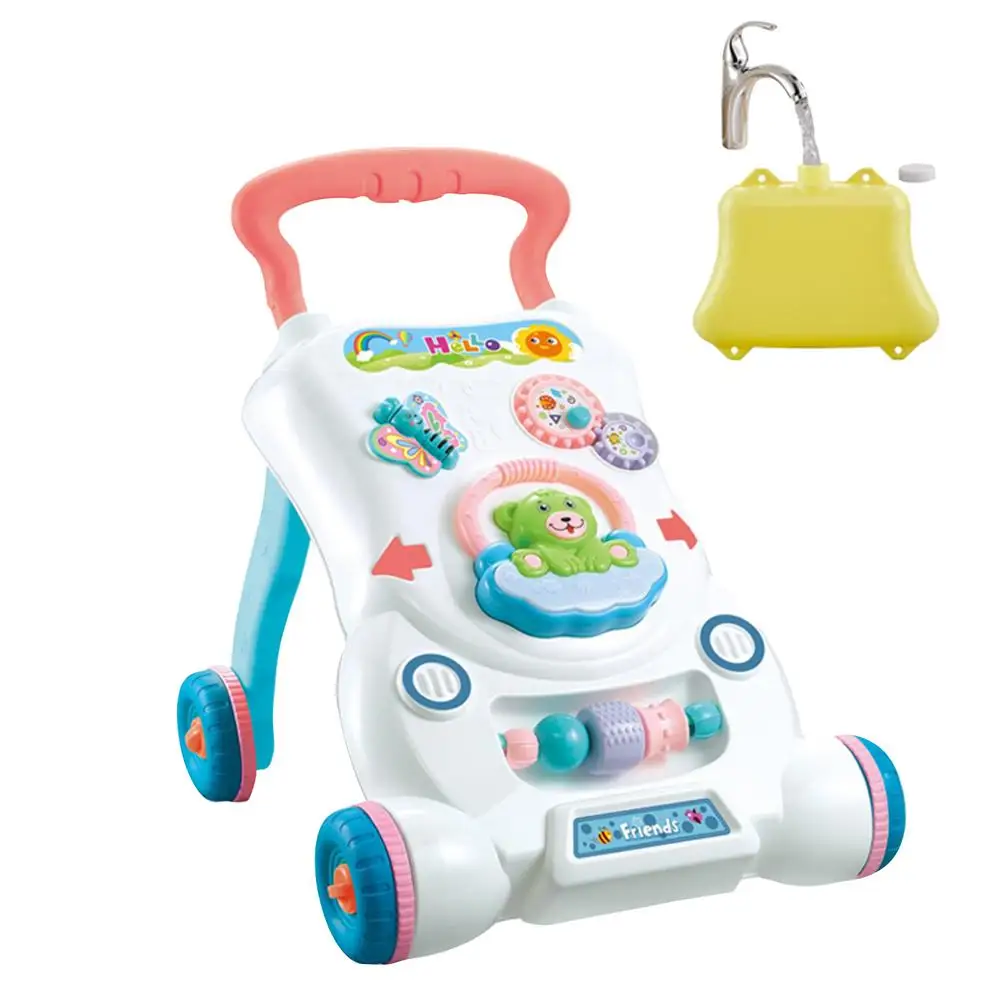 

Детский ходунок, многофункциональная тележка на четырех колесах для малышей, развивающая игрушка для малышей, музыкальный подарок