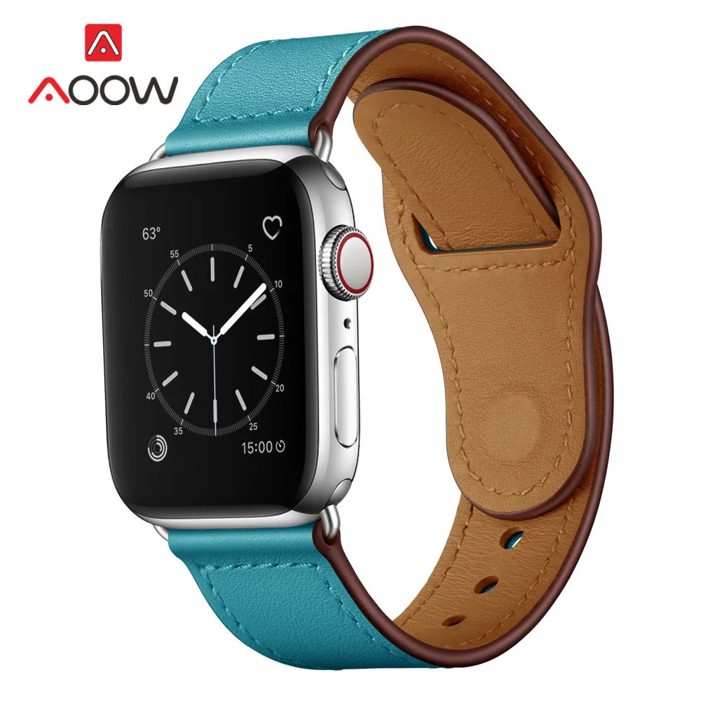 Ремешок из натуральной кожи для Apple Watch 4, 40 мм, 44 мм, 38 мм, 42 мм, высокое качество, для мужчин и женщин, ремешок для часов, браслет для iWatch 1, 2, 3