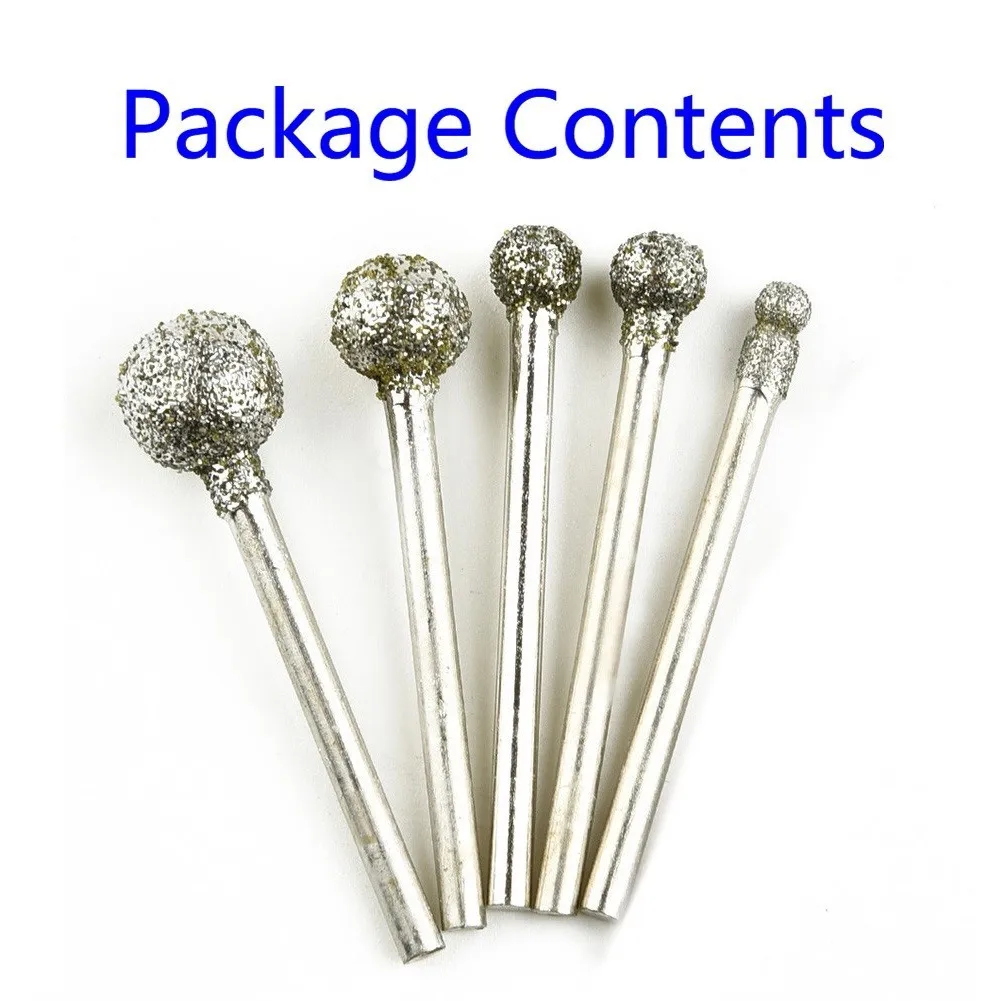 

Set Burr Drill Bit Drill Bits 3mm Shank 5pcs Diamond For Carving Engraving