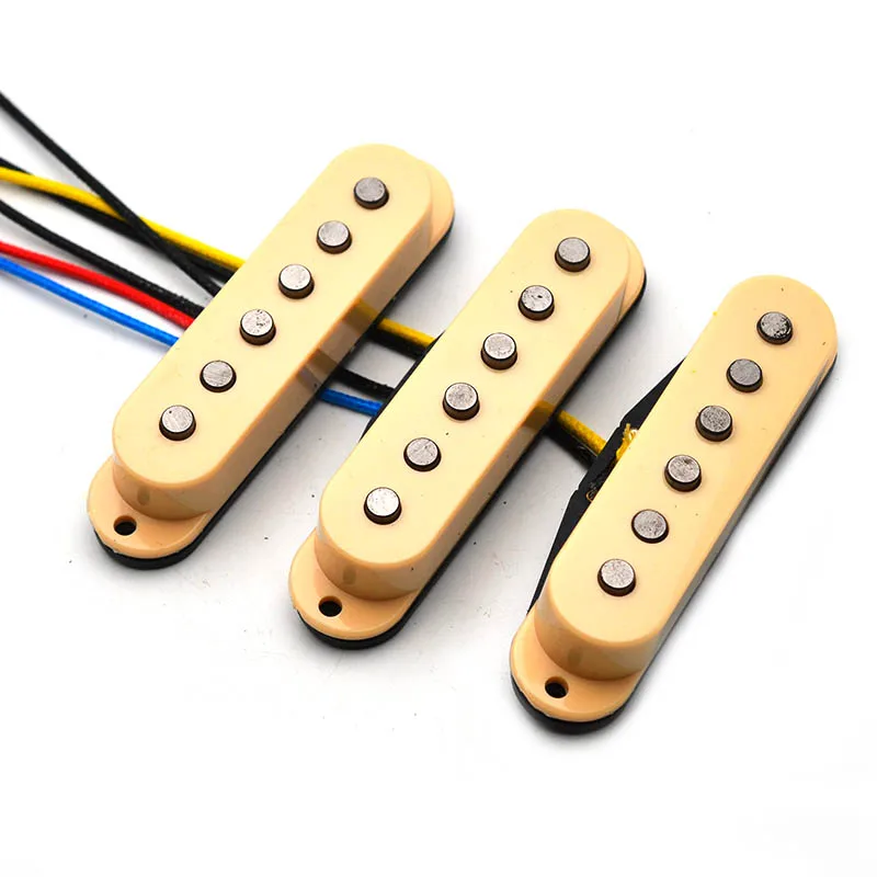 alnico 5 single coil versetzt top faser spule pickup elektrische gitarre pickup neckmittebrücke 505052mm für fd gitarre gelb free global