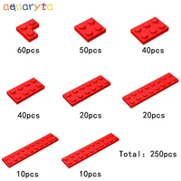 aquaryta building blocks parts red 250pcsbag plate compatible 2420 3022 3021 3020 3795 3034 3832 2445 moc diy toys for children